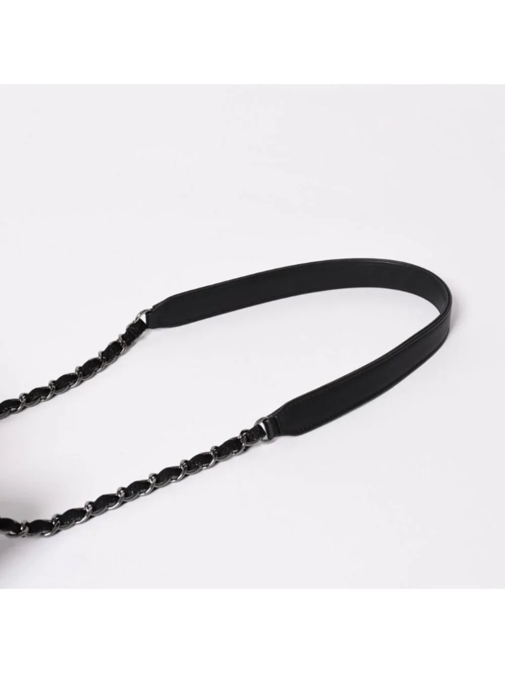 Chanel Deauville Chain Bag CC Logo Tweed Drawstring